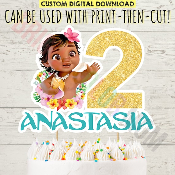 Custom Baby Moana Cake Topper Personalized Print Then Cut Etsy Custom Baby Moana Cake Topper Personalized Print Then Cut Etsy