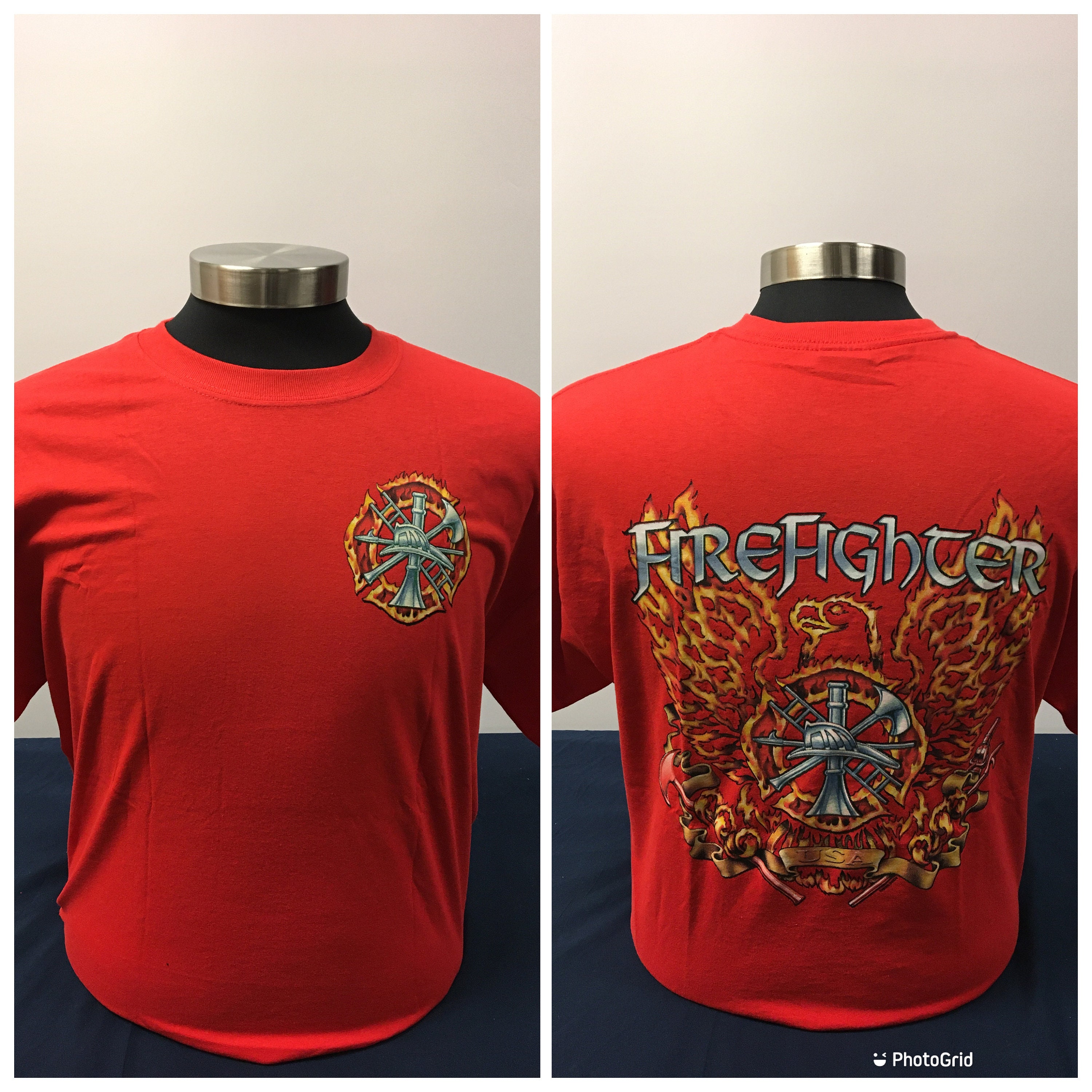 Brave Wings Firefighter Tee Eagle & Firefighter Symbol Fusion Shirt Etsy
