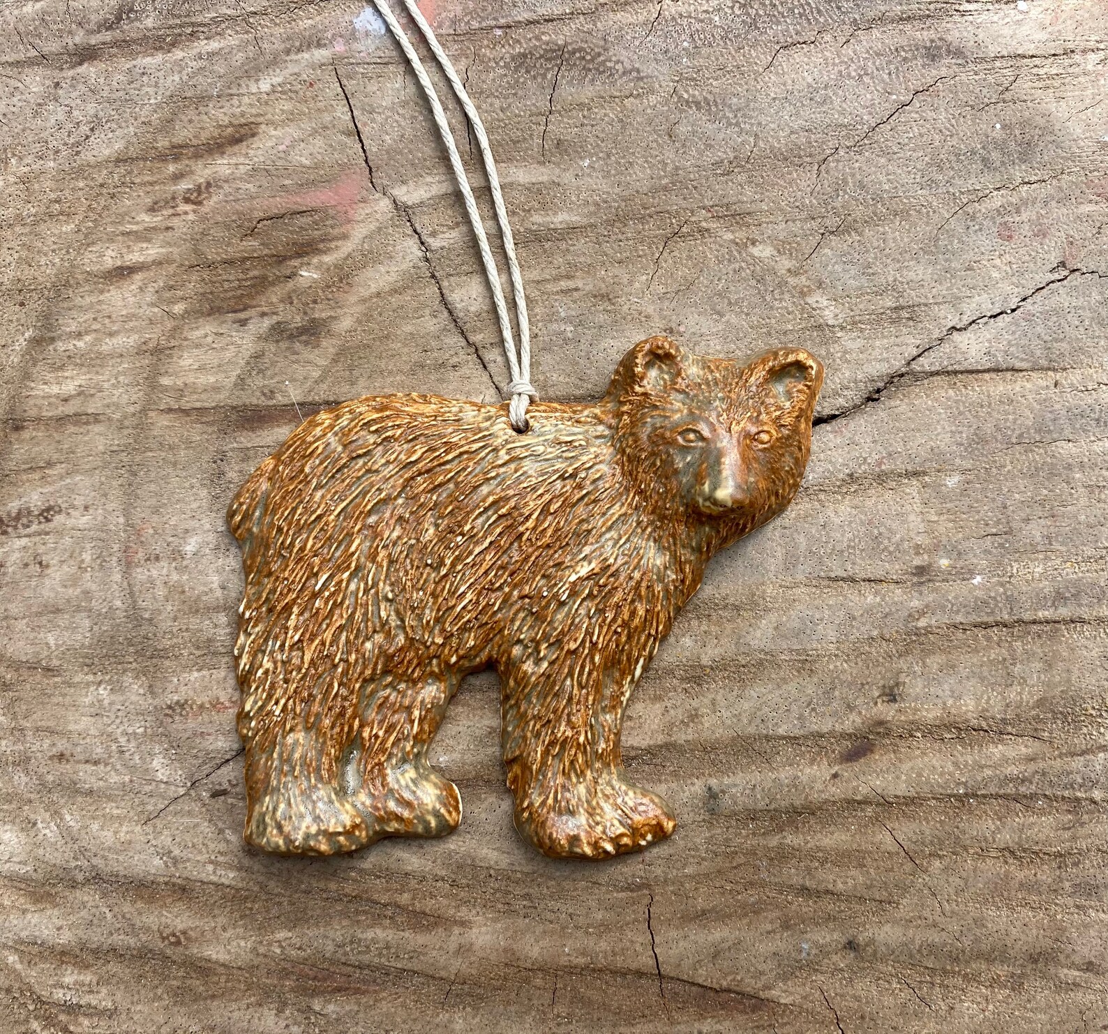 Ceramic Bear Wall Hanging Pottery Bear Ornament Handmade Etsy