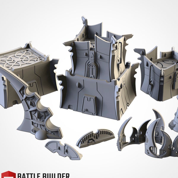 Space Elves - Scifi Terrain - 3D Printed PLA Plastic