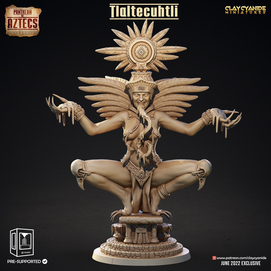 Tlaltecuhtli - Pantheon of the Aztecs - Clay Cyanide - Etsy