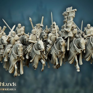 Mounted Questing Knights - Highlands Miniatures