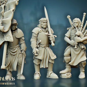 Commandement de chevalier en quête à pied - Highlands Miniatures