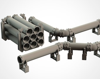 Modular Pipe Terrain – Industrial Sci Fi Pipeline Scatter Terrain for 28mm Wargaming & Tabletop RPGs