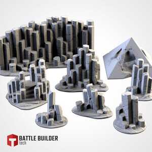 Affleurements de basalte - Terrain de science-fiction - Plastique PLA imprimé en 3D