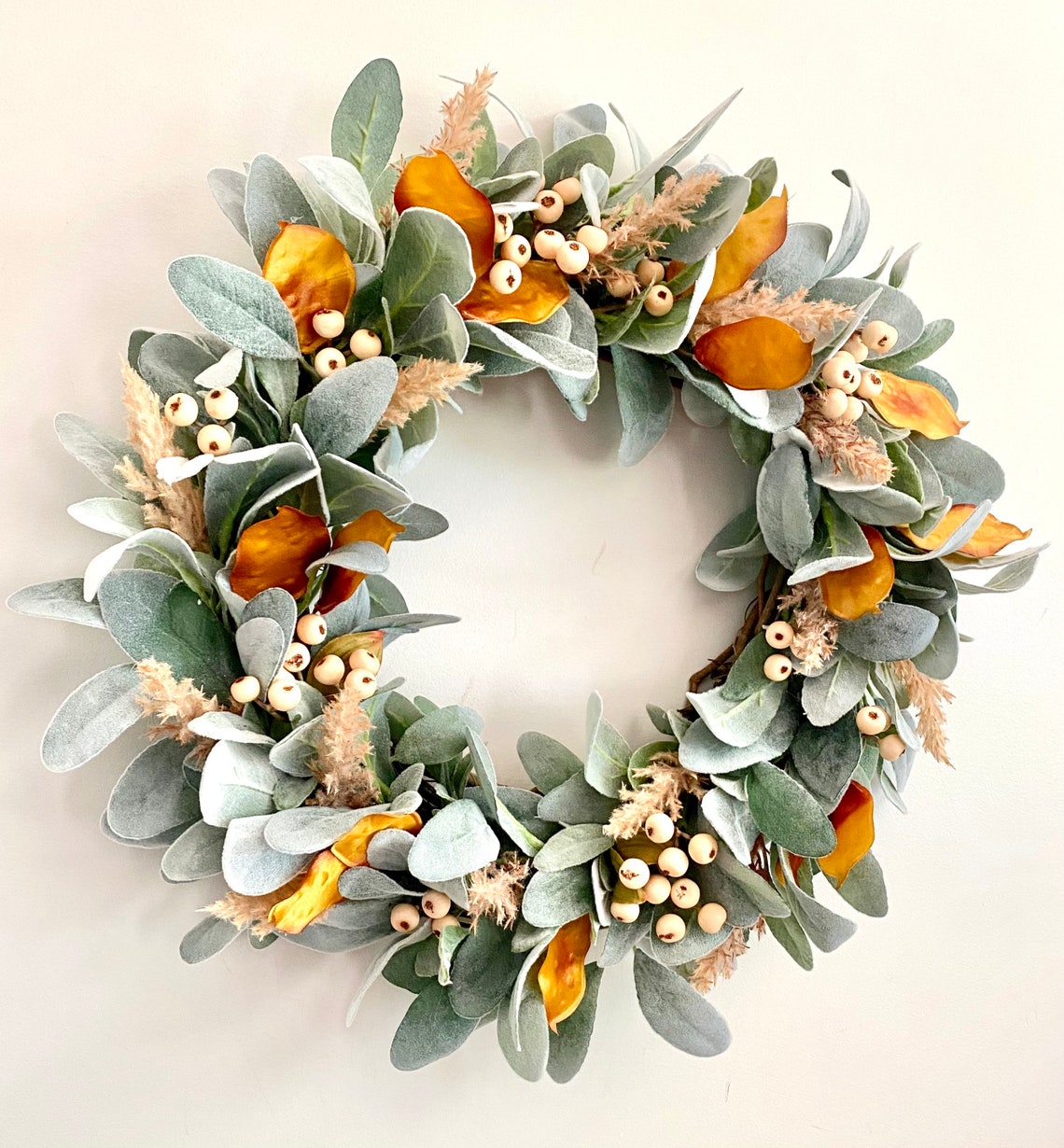 Fall Lambs Ear Wreath Fall Berry Wreath Fall Wreath for Etsy