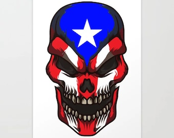 Puerto Rico flag vinyl stickers-decals, Bandera Boricua, calavera Boricua #30