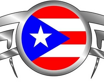 Puerto Rico Flag car  sticker decal, bandera boricua . Born in Puerto Rico
