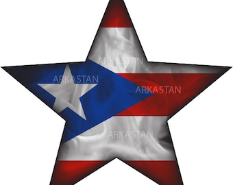 PUERTO RICO FLAG, Star sticker decal, bandera boricua Estrella Boricua-#77