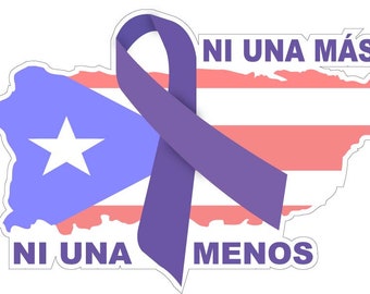 Puerto Rico flag vinyl stickers-decals, NI UNA VICTIMA Mas-#86