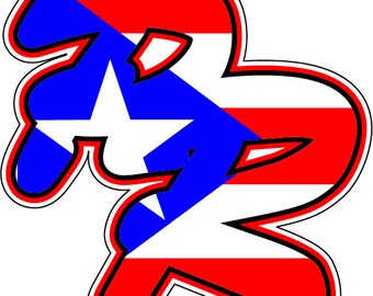 Puerto Rico flag vinyl stickers-decals, Calcomania Bandera de Puerto Rico-#46