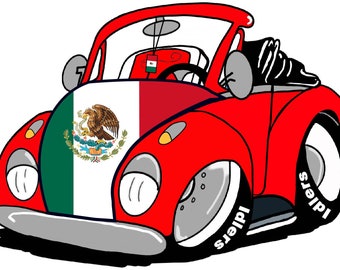 Mexico flag vinyl stickers-decals, Volky  Mexicano