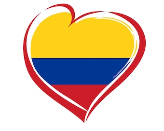 COLOMBIA FLAG sticker decal, Colombia Heart Shape ,Bandera Colombiana Corazon