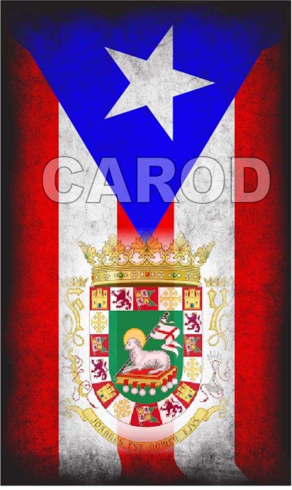 Puerto Rico Flag Coat of Arms Vinyl Stickersdecals Escudo De Etsy