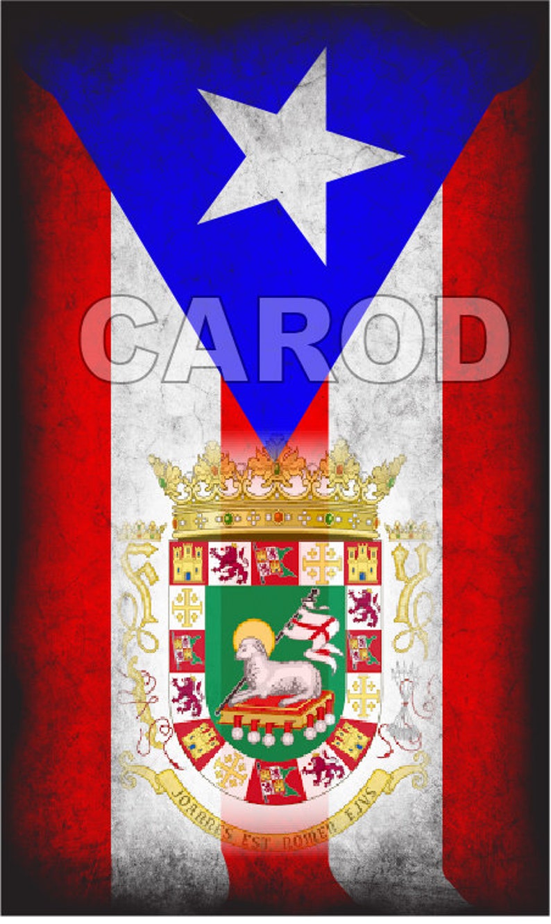 Puerto Rico Flag Coat of Arms Vinyl Stickersdecals Escudo De Puerto