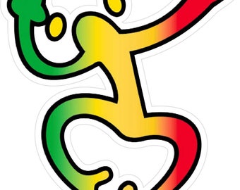 PUERTO RICO FLAG, Coqui Taino,  sticker decal, bandera boricua Coqui Taino Rasta