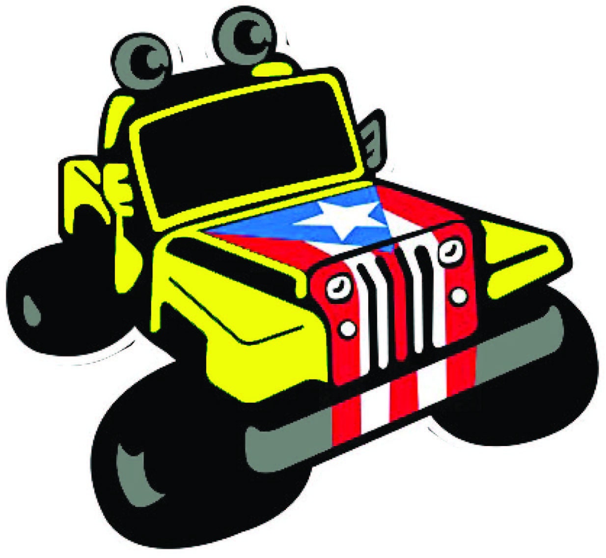 Cartoon Monster Truck Auto Car Bumper Sticker Decal