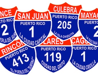 Puerto Rico flag vinyl stickers-decals, Calcomania Bandera de Puerto Rico