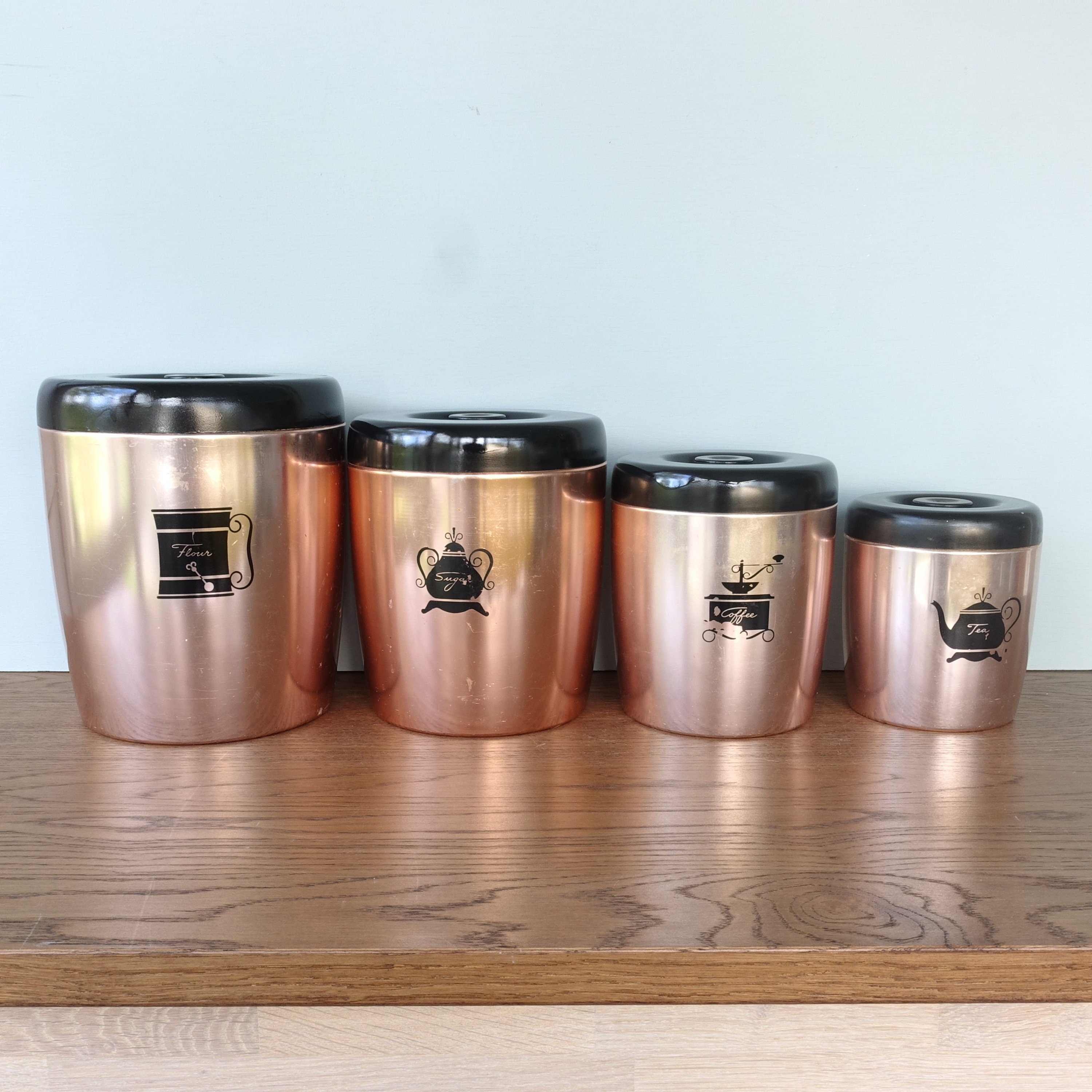 Jars & Containers West Bend Coffee and Tea Canisters Square Plastic