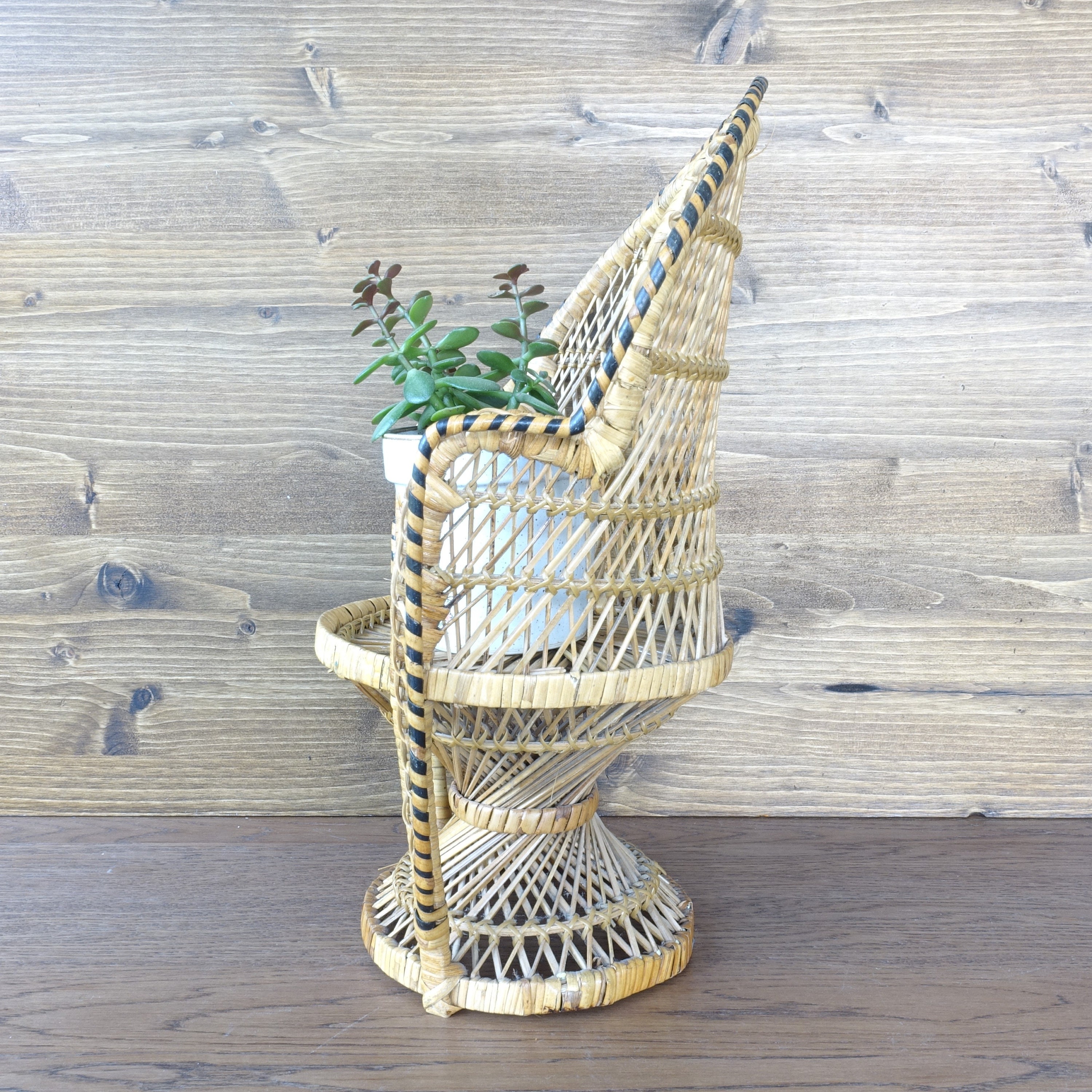 Wicker Plant Stand Large Peacock Chair for Plants 1970s Etsy