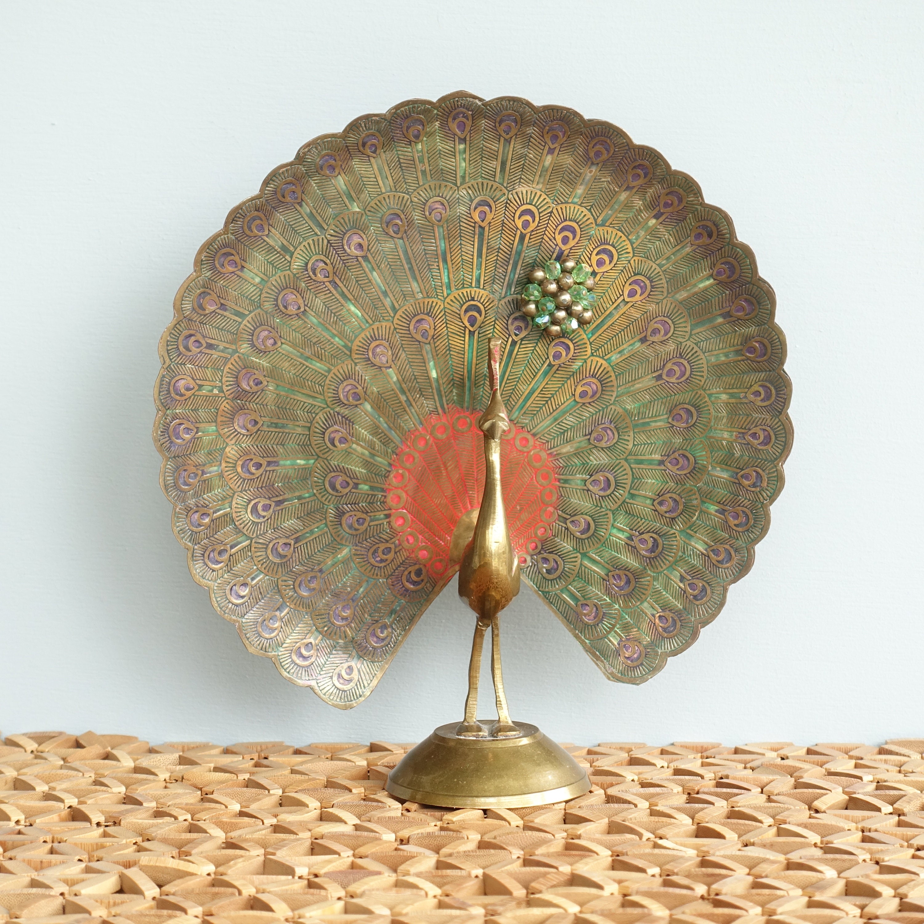 Brass Peacock Large Standing Brass Peacock 1970s Brass Etsy