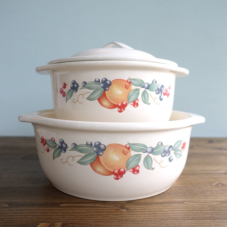 Chutney Corelle Coordinates Vintage Stoneware Casserole Set Etsy