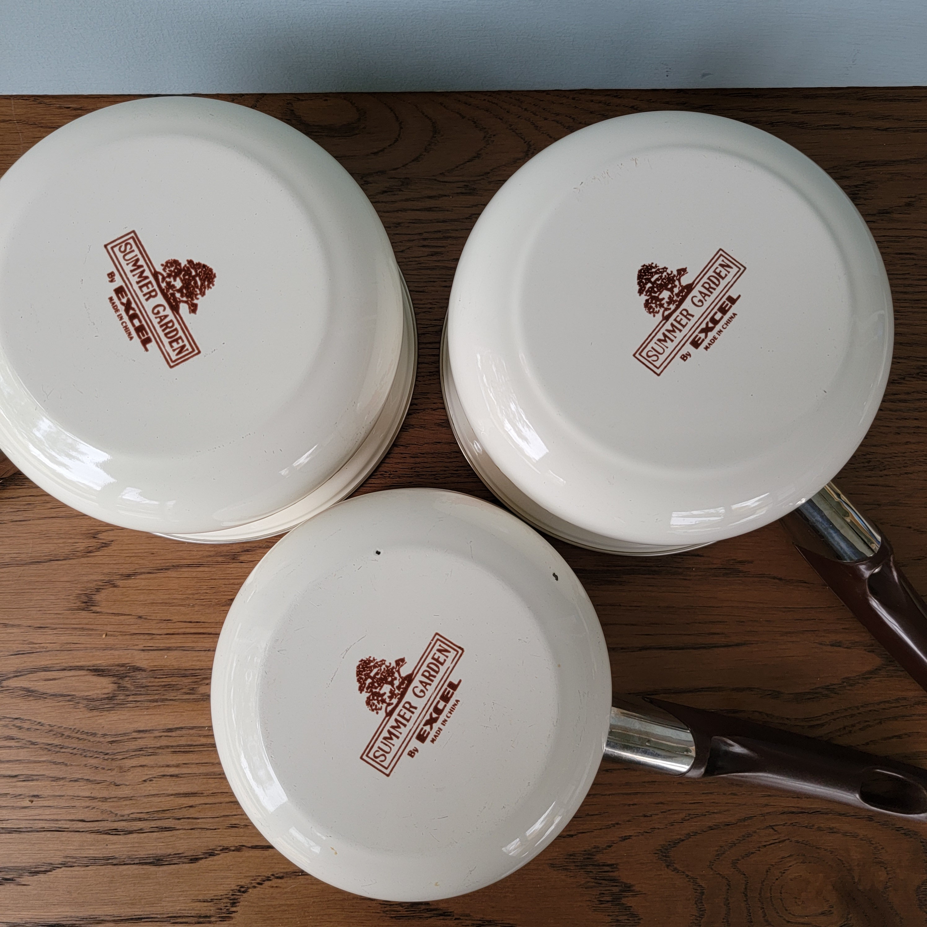 Vintage Enamel Pans With Lids summer Garden 6 Etsy