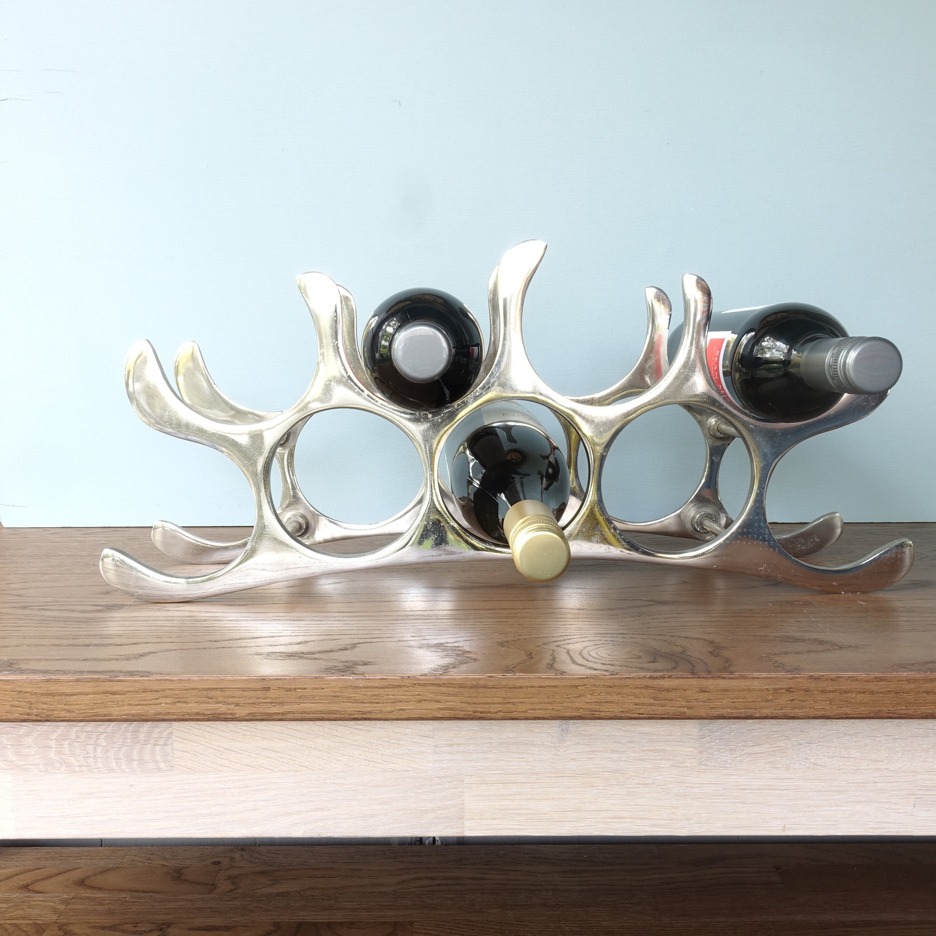 Countertop Aluminum Wine Rack Holds 9 Bottles Vintage Etsy