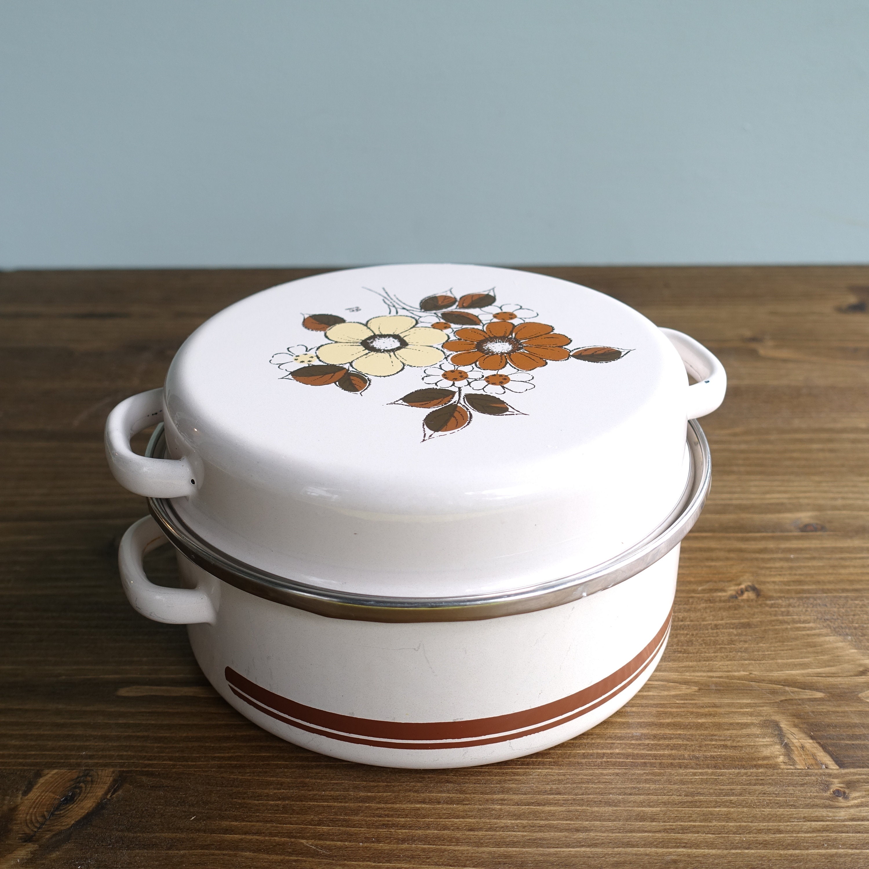 Kitchen & Dining Pots & Pans 2x Vintage Cooking Pot Set 70s Retro Small