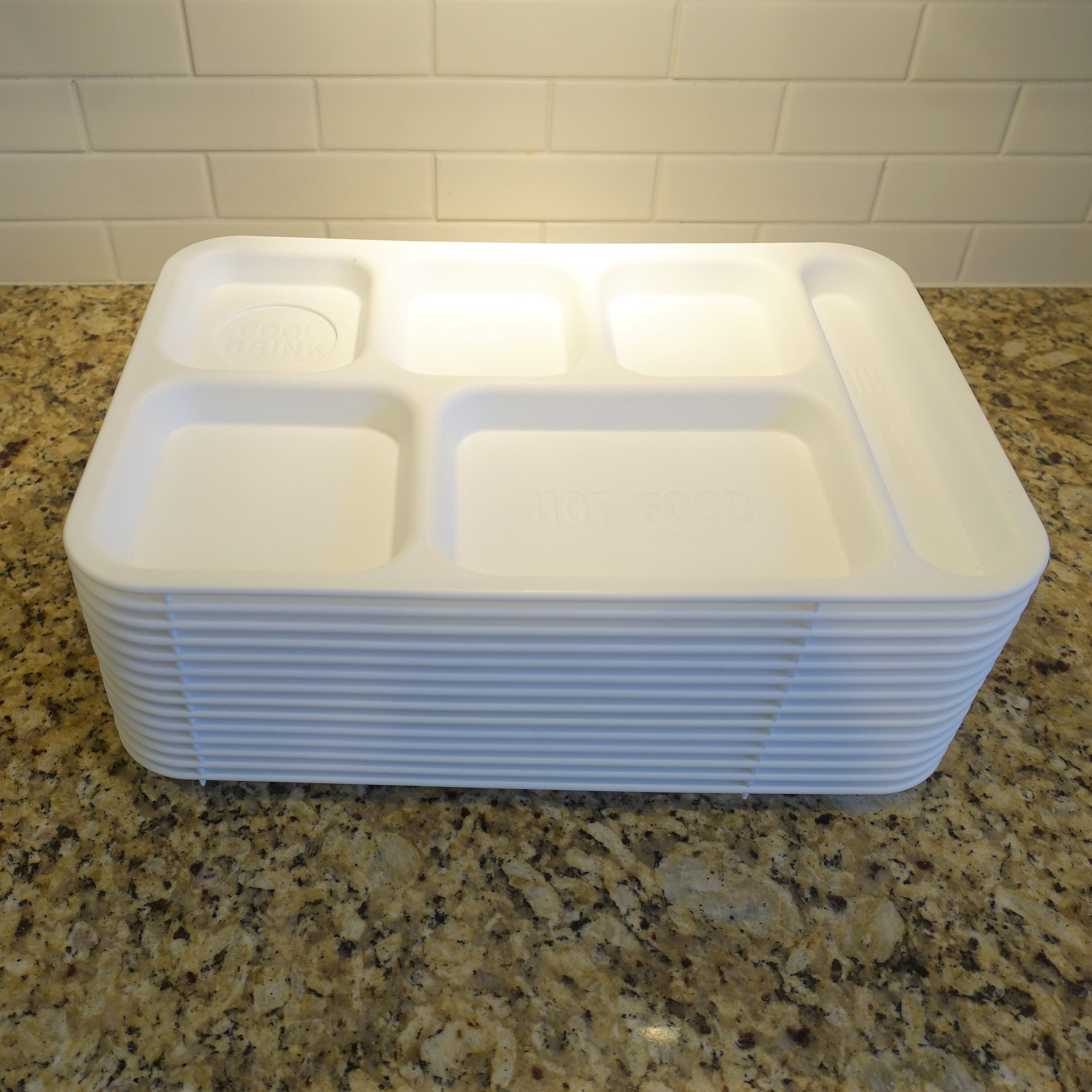 Plastic Cafeteria Tray Vintage White Plastic Dinner Trays 14 Etsy