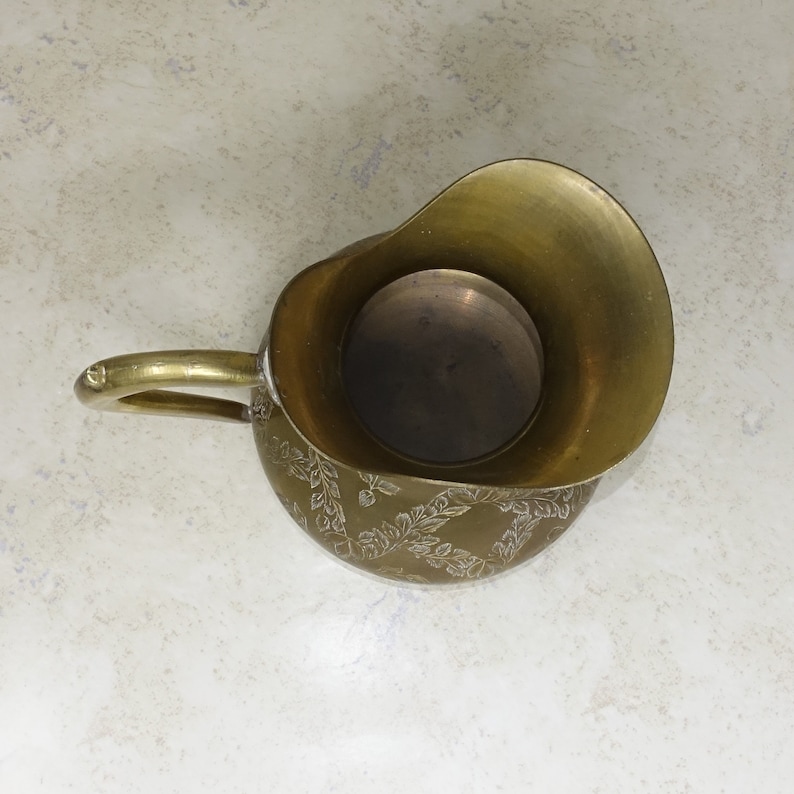 Brass Engraved Pitcher Made in India Brass Pitcher Etsy