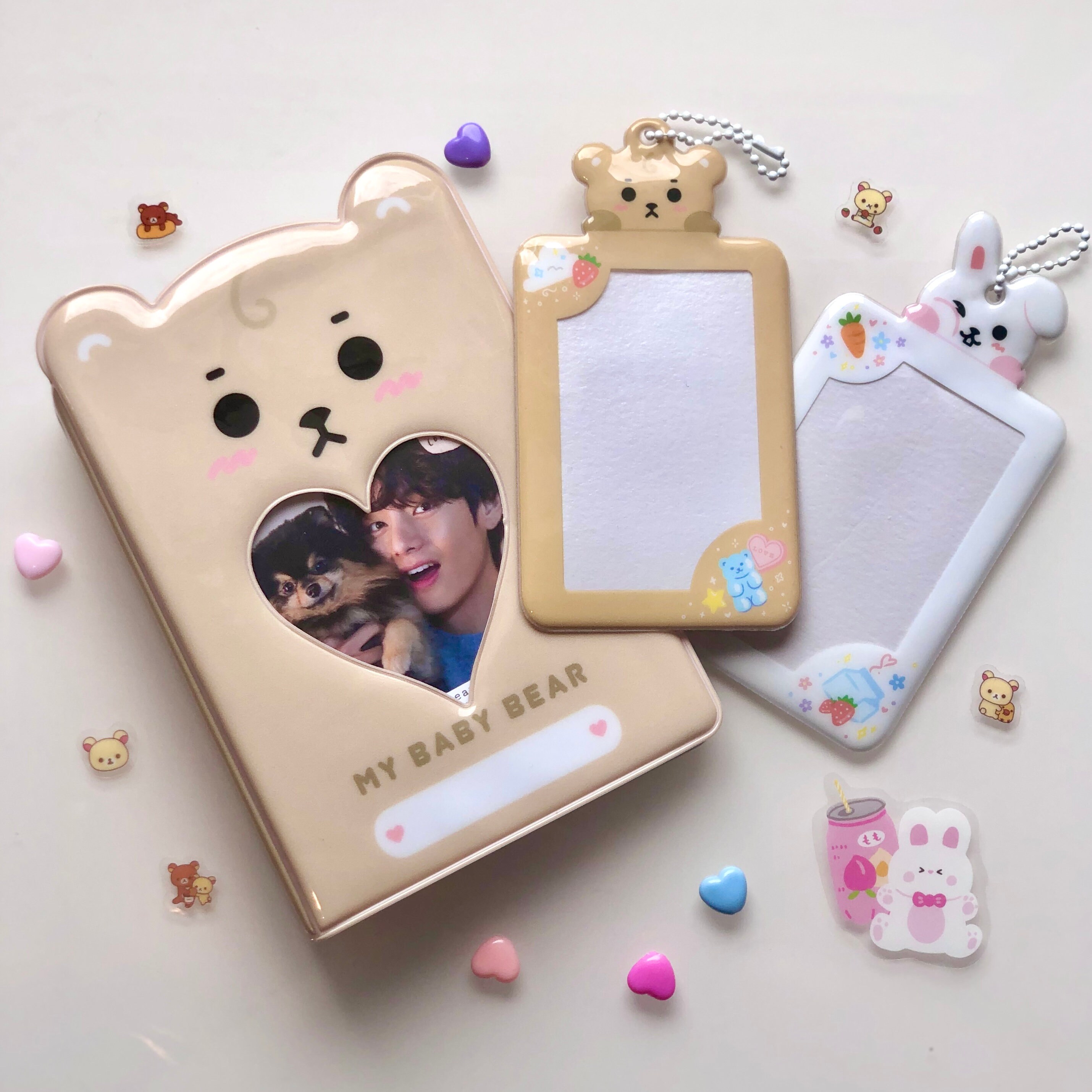 Tete Bear and Bun Bun Photocard Holder Keychain and Collection Etsy
