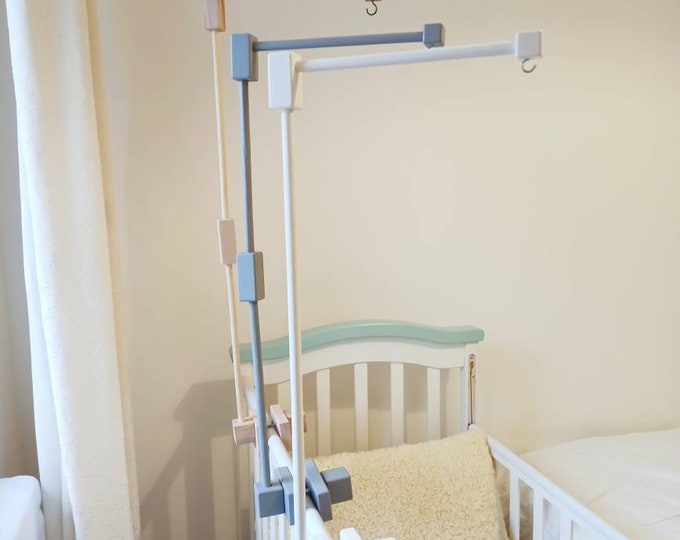 Wooden Baby Mobile Arm Natural Hanger for Baby Crib Painted Etsy
