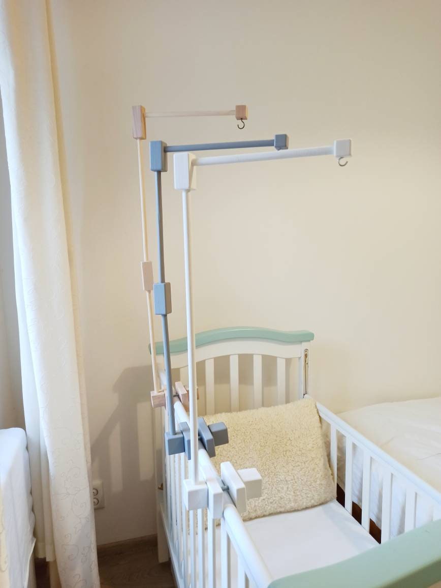 Wooden Baby Mobile Arm Natural Hanger for Baby Crib Painted Etsy