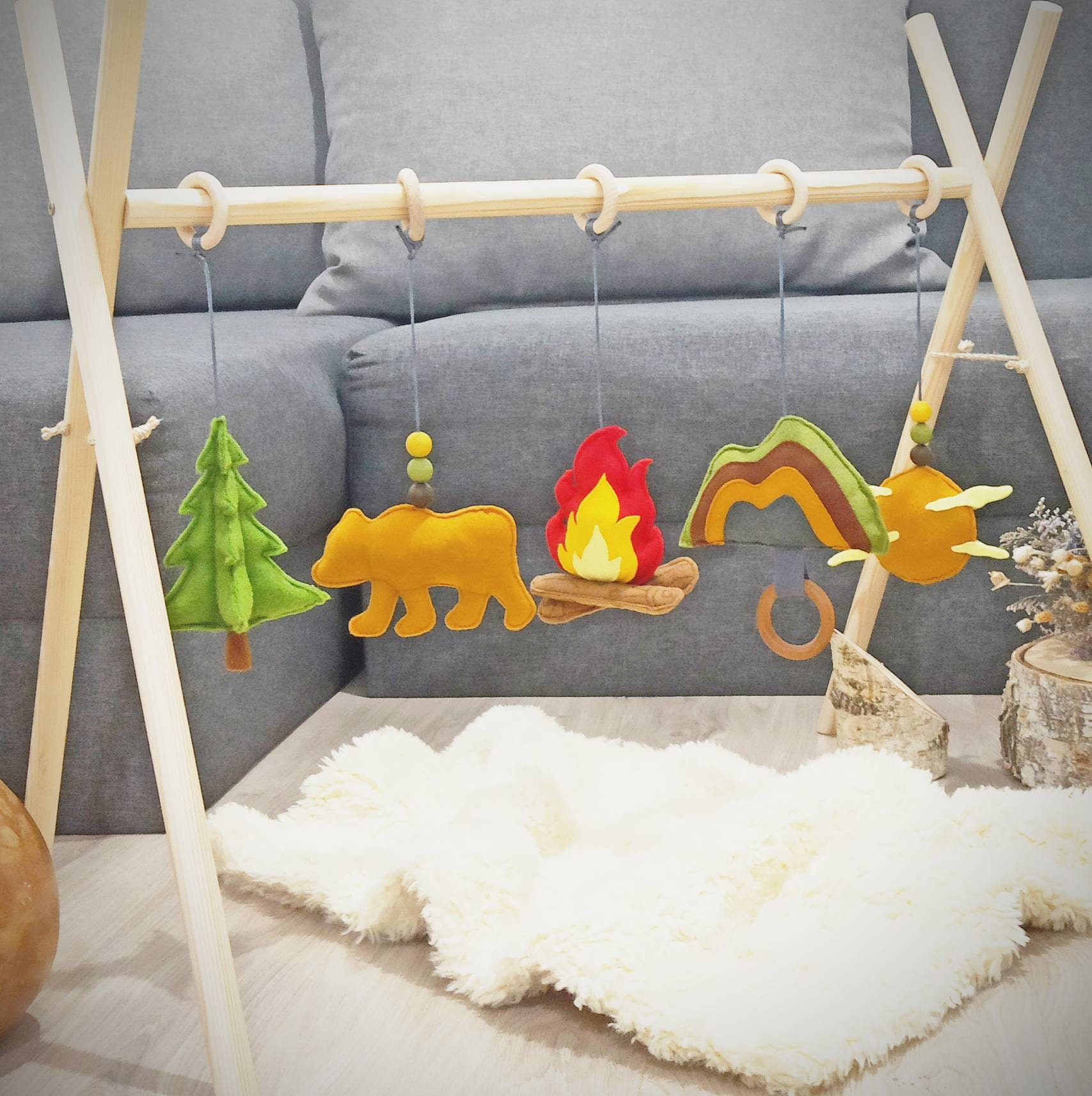 Wooden Hanging Baby Toys Mountain Etsy