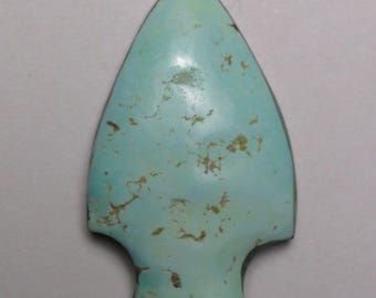Natural Untreated Turquoise Arrowhead Doublet Cabochon backed with Black Onyx, Hand Carved for Jewelry, 25mm x 15mm x 4mm,