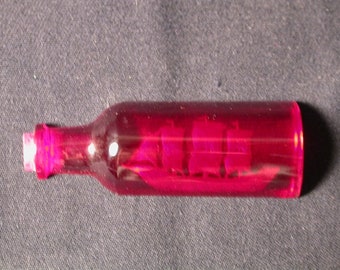 Ship in a Bottle, Man made Spinel, Hand carved