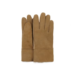 Sheepskin Fur Lined Gloves | Women Tobacco Leather Gloves | Warm & Cozy Winter Gift for Her | 100% Fur Gloves | Fall Ladies Gift | Handmade