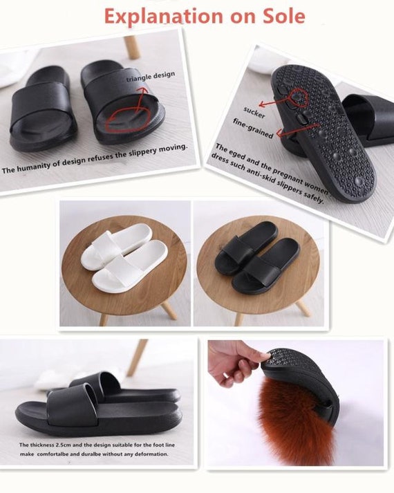 Summer Fox Fur Slides Luxurious Real White Fox Fur Slippers Lightweight  Stylish Footwear Perfect For Beach Pool And Casual
