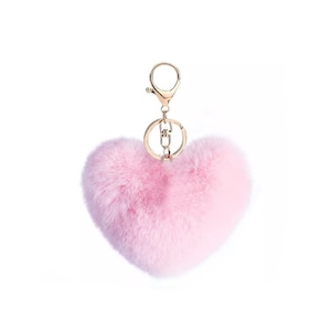 Niedlicher Pelzbommel | Herzförmige plüschige Kugeln Figur | Achter Verschluss Schlüsselanhänger Fell Schlüsselanhänger Pom Pom | Zubehör für Taschen | Handgefertigt