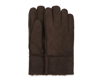 Schapenvacht Scheren Bont Gevoerde Handschoenen | Dames Bruine Handschoenen | Warm en gezellig wintercadeau voor haar | 100% Bont Handschoenen | Fall Ladies Cadeau | Handgemaakt