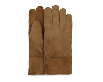 Handmade Shearling Fur Lined Gloves | Women's Brown Sheepskin