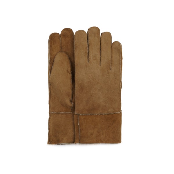 Gants en peau de mouton retournés | Gants marron pour femme | Cadeau d'hiver chaud et confortable pour elle | Gants 100 % fourrure | Cadeau d'automne pour femme | Fait main