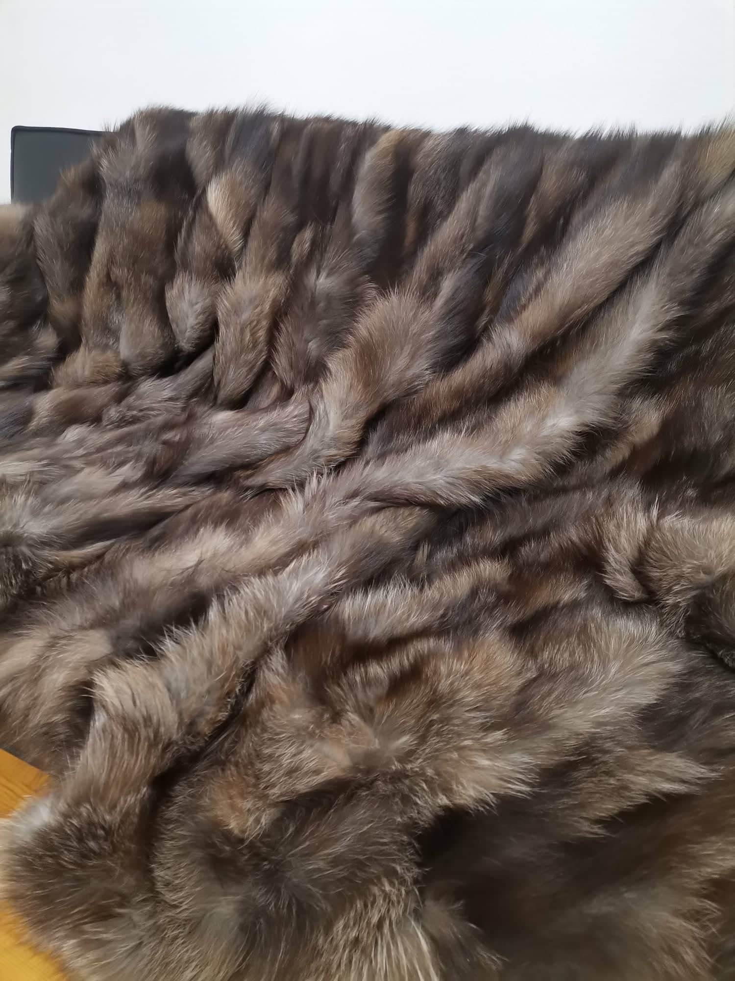 Large Throw REAL Fur Blanket Natural Silver Crystal Fox Fur Etsy