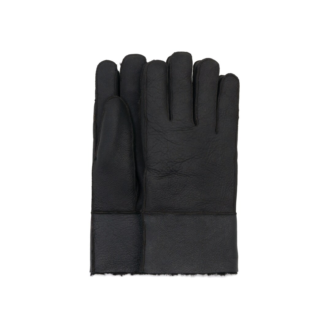 Black Women Sheepskin Fur Lined Gloves Warm & Cozy Winter Gift for Her