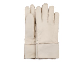 Schapenvacht Shearling bont gevoerde handschoenen | Dames witte handschoenen | Warm en gezellig wintercadeau voor haar | Handschoenen van 100% bont | Herfst dames cadeau | Handgemaakt