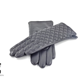 Quilted Touchscreen Leather Gloves