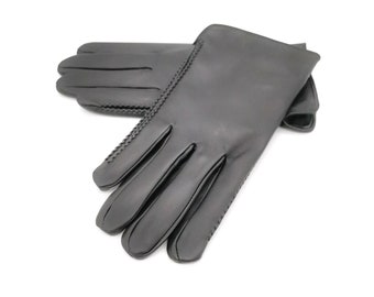 Modern Men REAL 100% Leather Gloves | TOUCHSCREEN Gloves | Husband Christmas Gift | Black Men Gloves | Winter Fashion Gentleman Accessory