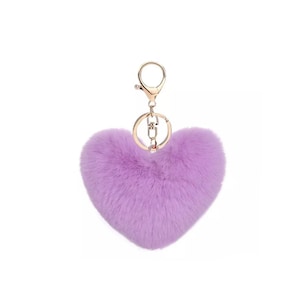 Niedlicher Pelzbommel | Herzförmige plüschige Kugeln Figur | Achter Verschluss Schlüsselanhänger Fell Schlüsselanhänger Pom Pom | Zubehör für Taschen | Handgefertigt