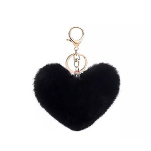 Niedlicher Pelzbommel | Herzförmige plüschige Kugeln Figur | Achter Verschluss Schlüsselanhänger Fell Schlüsselanhänger Pom Pom | Zubehör für Taschen | Handgefertigt